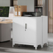 Armoire de rangement Norane métal verrouillable bureau blanc