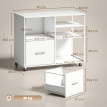 Harvas meuble imprimante à roulettes avec rangement blanc