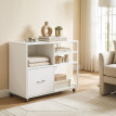 Harvas meuble imprimante à roulettes avec rangement blanc