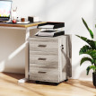 Caisson de bureau Nalane tiroirs roulettes serrure gris