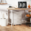 Caisson de bureau Nalane tiroirs roulettes serrure gris