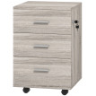 Caisson de bureau Nalane tiroirs roulettes serrure gris