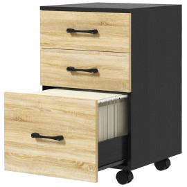 Produit Meliel Classeur de bureau 3 tiroirs roulettes chêne noir