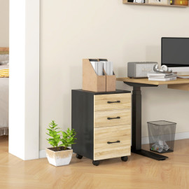 Produit Meliel Classeur de bureau 3 tiroirs roulettes chêne noir