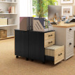 Produit Meliel Classeur de bureau 3 tiroirs roulettes chêne noir