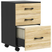Produit Meliel Classeur de bureau 3 tiroirs roulettes chêne noir