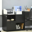 Produit Lorolys meuble de bureau roulant avec tiroirs et étagères noir