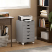 Produit Rosuer caisson de bureau classeur mobile 6 tiroirs roulettes gris