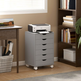 Produit Rosuer caisson de bureau classeur mobile 6 tiroirs roulettes gris