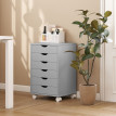 Produit Rosuer caisson de bureau classeur mobile 6 tiroirs roulettes gris