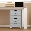 Produit Rosuer caisson de bureau classeur mobile 6 tiroirs roulettes gris