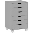 Produit Rosuer caisson de bureau classeur mobile 6 tiroirs roulettes gris