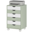 Caisson de Bureau Zelon Archivage Mobile 6 Tiroirs à Roulettes Vert