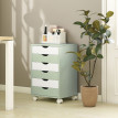 Caisson de Bureau Zelon Archivage Mobile 6 Tiroirs à Roulettes Vert