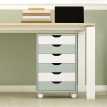 Caisson de Bureau Zelon Archivage Mobile 6 Tiroirs à Roulettes Vert