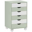 Caisson de Bureau Zelon Archivage Mobile 6 Tiroirs à Roulettes Vert