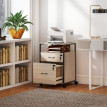 Caisson de bureau Larin 2 tiroirs roulettes A4 naturel noir