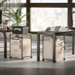 Caisson de bureau Larin 2 tiroirs roulettes A4 naturel noir