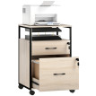 Caisson de bureau Larin 2 tiroirs roulettes A4 naturel noir