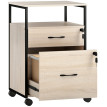 Caisson de bureau Larin 2 tiroirs roulettes A4 naturel noir