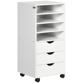 Chariot de bureau Laranenne rangement documents mobile blanc