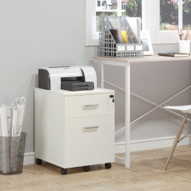 Classeur de bureau Enane 2 tiroirs sécurisé blanc