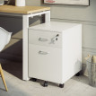 Verine Classeur de Bureau à 2 Tiroirs avec Serrure et Roulettes Blanc