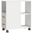 Tervik support imprimante mobile étagère réglable roulettes blanc