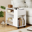 Meuble imprimante Marson rangement bureau à roulettes blanc