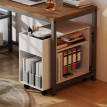 Meuble imprimante Marson rangement bureau à roulettes blanc