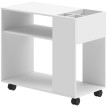 Meuble imprimante Marson rangement bureau à roulettes blanc