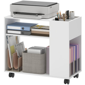 Meuble pour imprimante Velria rangement bureau blanc