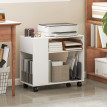 Meuble pour imprimante Velria rangement bureau blanc