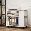 Meuble pour imprimante Velria rangement bureau blanc