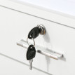 Caisson de Bureau Erlilac Rangement Documents 2 Tiroirs Roulettes Blanc