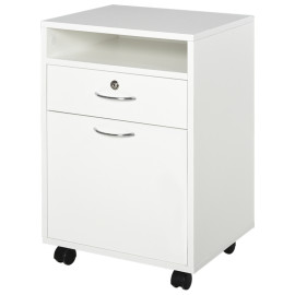 Enolum Armoire de bureau à documents avec tiroir et roulettes Chêne