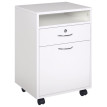 Enolum Armoire de bureau à documents avec tiroir et roulettes Chêne