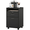Meuble de Bureau Vilin rangement mobile verrouillable noir
