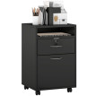 Meuble de Bureau Vilin rangement mobile verrouillable noir