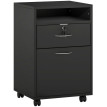 Meuble de Bureau Vilin rangement mobile verrouillable noir