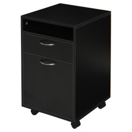 Conteneur à roulettes Amaren rangement bureau tiroir noir