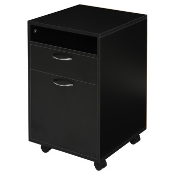 Conteneur à roulettes Amaren rangement bureau tiroir noir