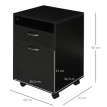 Conteneur à roulettes Amaren rangement bureau tiroir noir