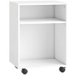 Support imprimante Peren meuble de bureau à roulettes étagères ouvertes blanc