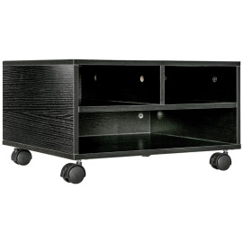 Mobile porte imprimante Vilria rangement bureau à roulettes noir