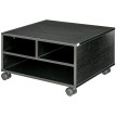 Mobile porte imprimante Vilria rangement bureau à roulettes noir