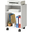 Rivuon Meuble porte imprimante à roulettes et rangements Blanc