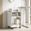 Rivuon Meuble porte imprimante à roulettes et rangements Blanc