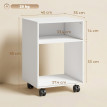 Rivuon Meuble porte imprimante à roulettes et rangements Blanc