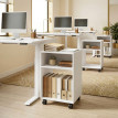 Rivuon Meuble porte imprimante à roulettes et rangements Blanc